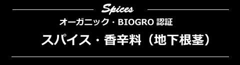 オーガニック・有機栽培スパイス地下茎根系